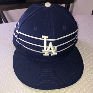 Striped LA Dodgers hat